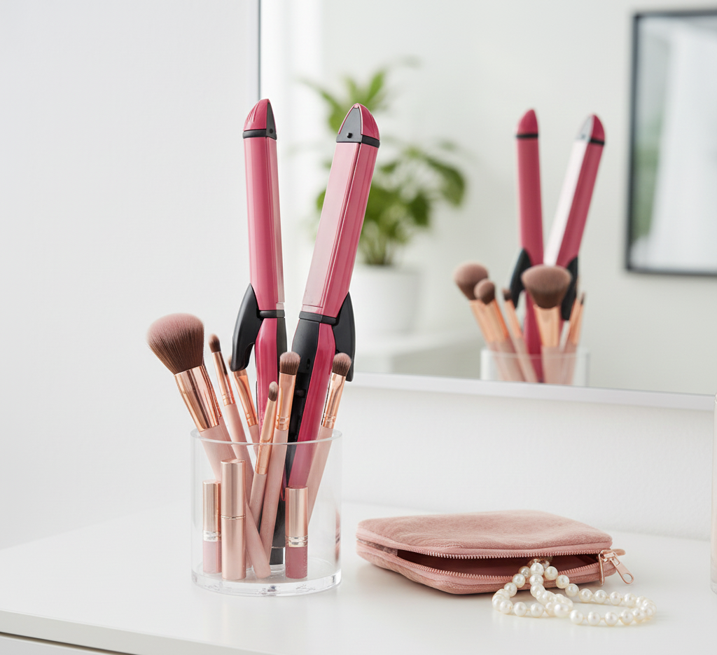 Nova 2-In-1 Hair Straightener & Curler NH-2009 – Quick Heat-Up Ceramic Plates for Sleek Straightening & Effortless Curls | Portable Dual-Use Styling Tool